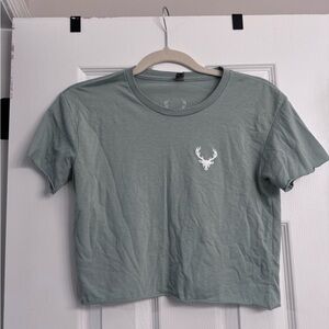Bucked Up - Sage Green Cropped Tee